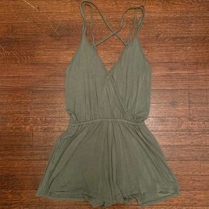 Flowy Olive Green American Eagle Romper